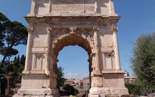 Где находится Триумфальная арка Тита. Местоположение Триумфальной арки Тита на карте Рима и описание