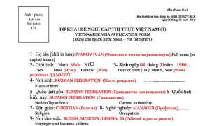 Какие есть особенности в анкете на визу во Вьетнам?