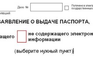 Образец заявления о выдаче загранпаспорта нового образца